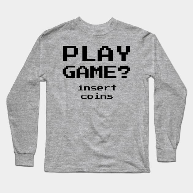 Retro Gamer Arcade Play Game 8-Bit Video Games Fan Long Sleeve T-Shirt by atomguy